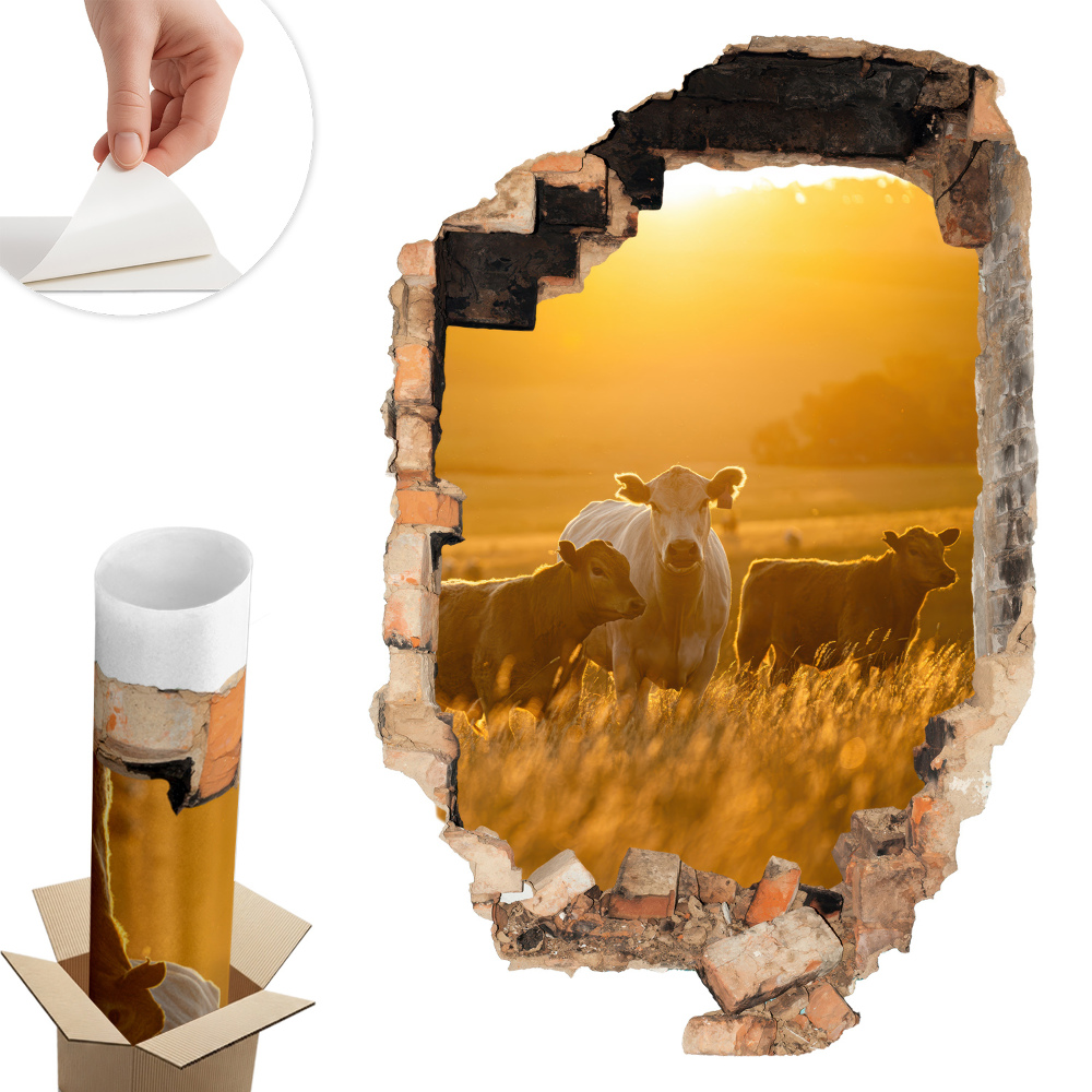 Fototapeta díra ve zdi 66x100 Venkovská krajina