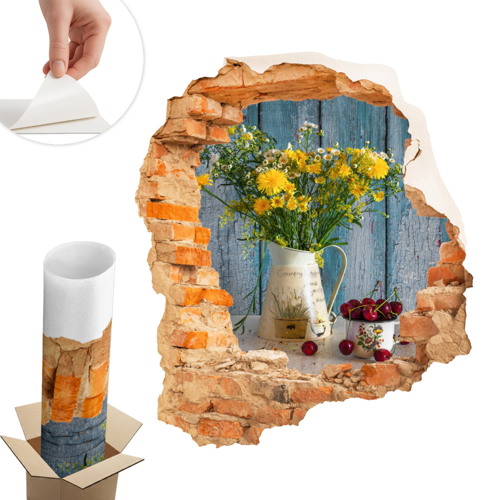 Fototapeta díra ve zdi 85x100 Venkovská krajina