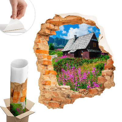 Fototapeta díra ve zdi 85x100 Rustikální krajina