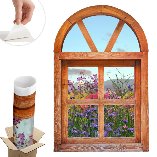 Fototapeta okno 3D 65x100 Květinové okno