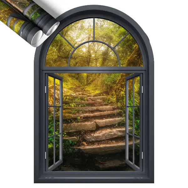 Fototapeta okno 3D 68x100 Lesní okno