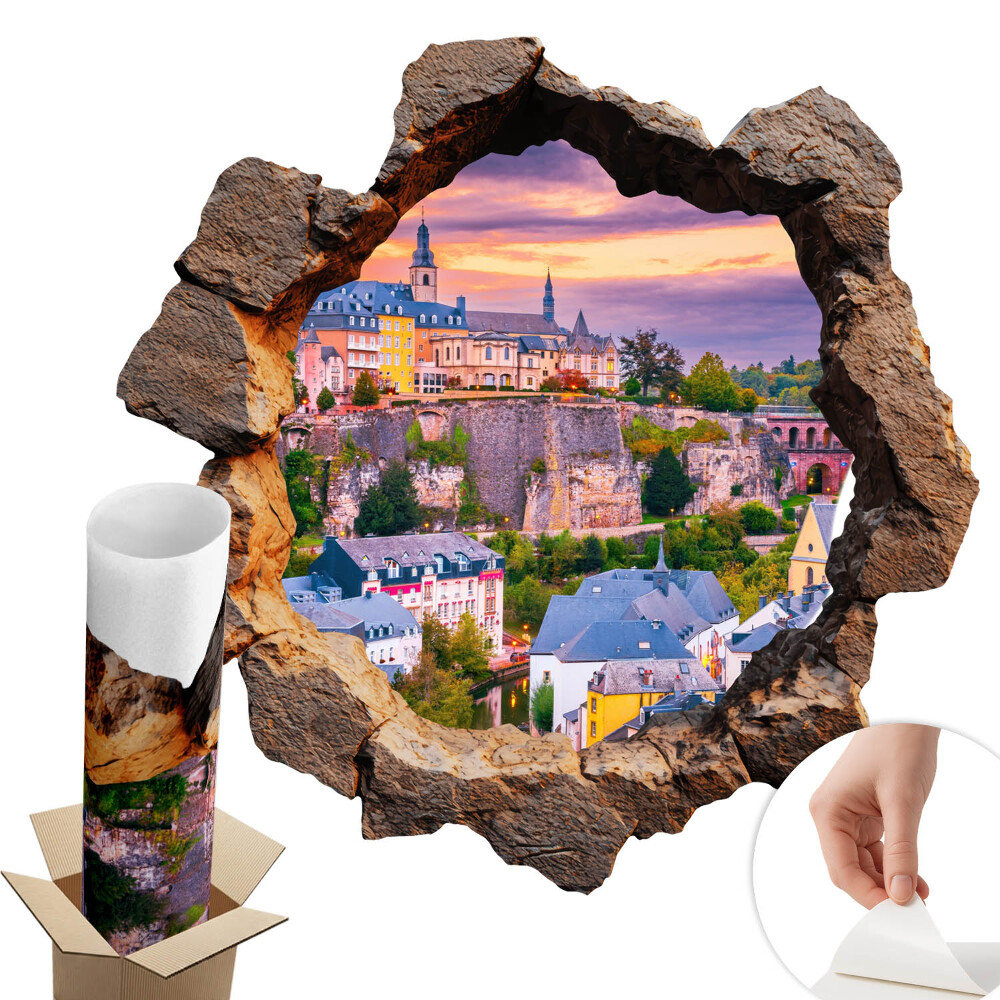 Fototapeta díra ve zdi 100x99 Kamenné okno