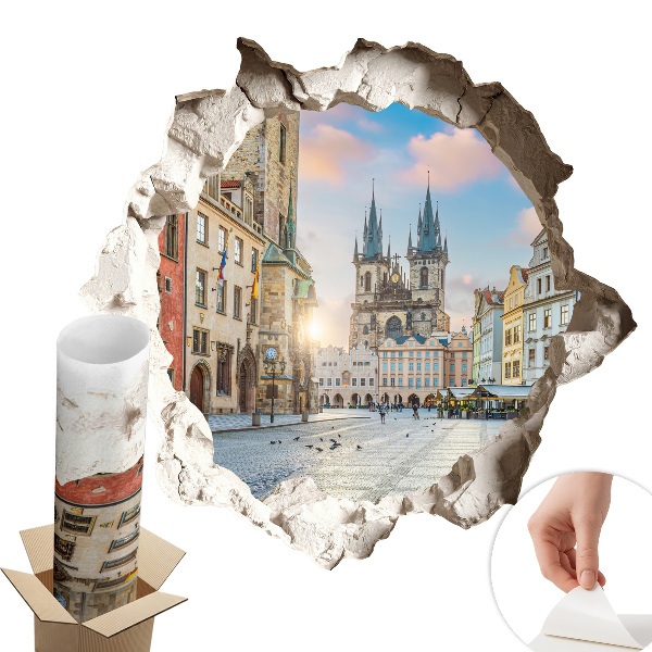 Fototapeta díra ve zdi 100x95 Městský trh