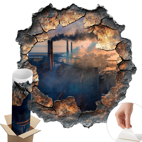 3D samolepka na zeď 125x130 Průmyslová krajina