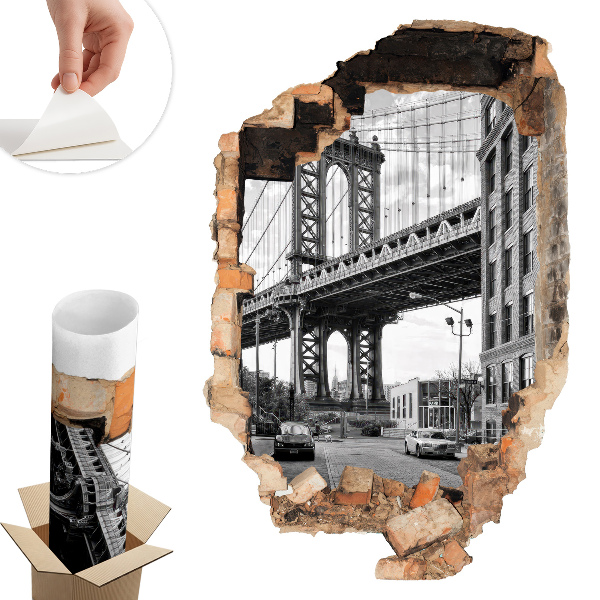 Fototapeta díra ve zdi 86x130 Městská krajina