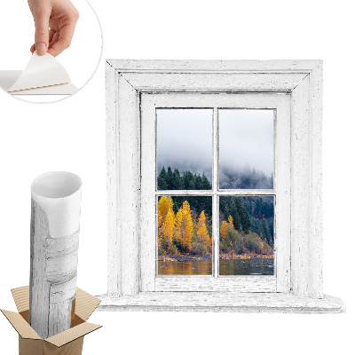 Fototapeta okno 3D 133x130 Okno krajiny