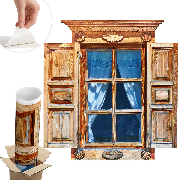 Fototapeta okno 3D 125x130 Rustikální okno