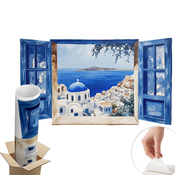 Fototapeta okno 3D 130x75 Řecká krajina