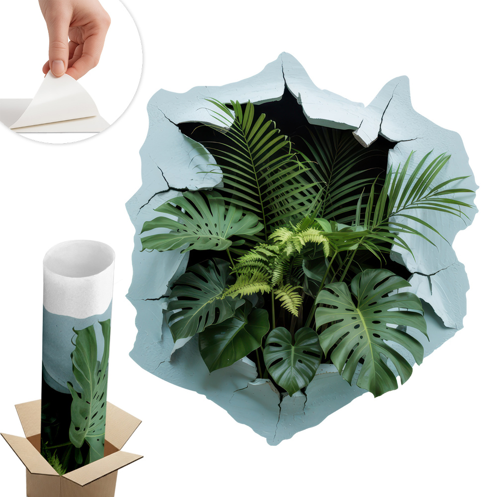 Fototapeta díra ve zdi 117x130 Výbuch rostliny