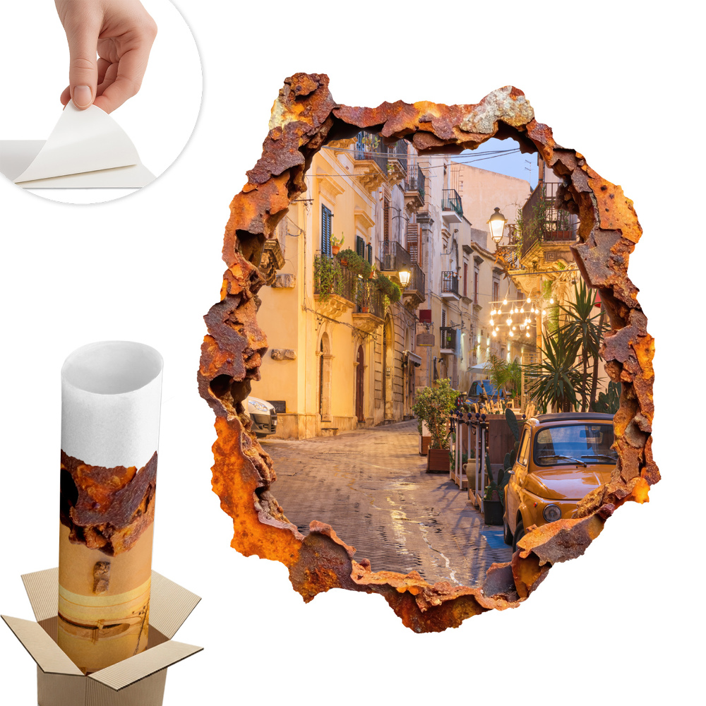 Fototapeta díra ve zdi 108x130 Noční světla