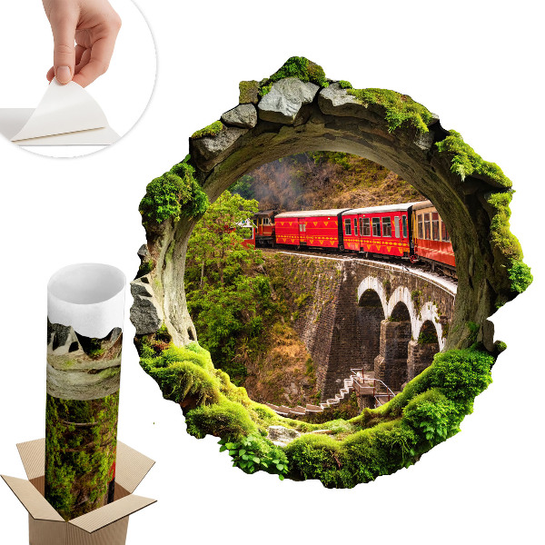 Fototapeta díra ve zdi 121x130 Zelený výhled