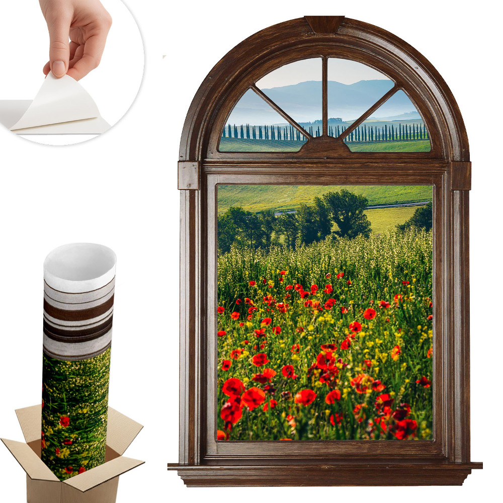 Samolepicí tapeta okno 41x60 Malebná krajina