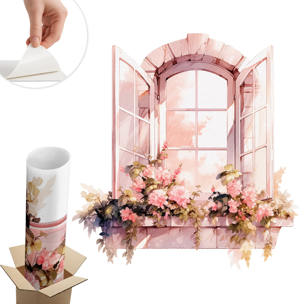 Samolepicí tapeta okno 57x60 Rustikální okno