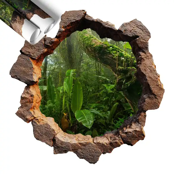 3D samolepka díra 60x60 Zelený zázrak