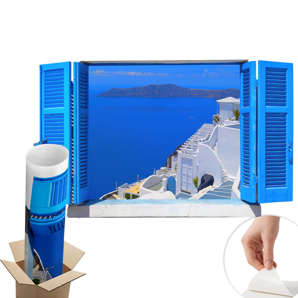 Samolepicí tapeta okno 60x36 Středomořská krajina