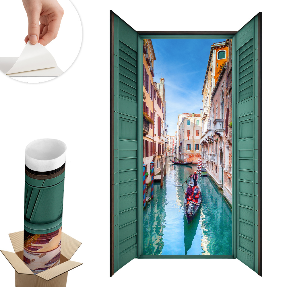 Samolepicí tapeta okno 35x60 Malebný kanál