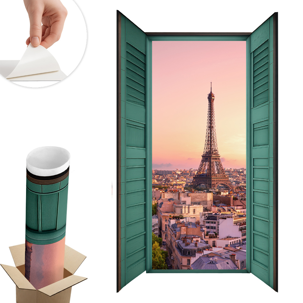 Samolepicí tapeta okno 36x60 Městské okno