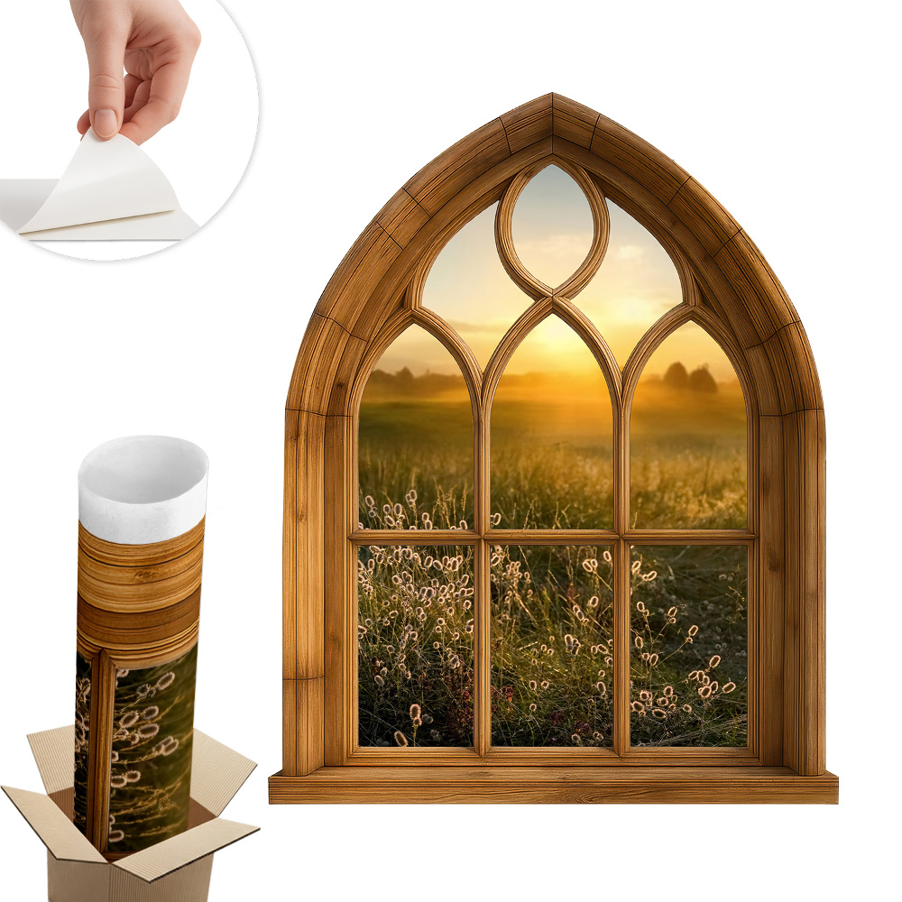 Samolepicí tapeta okno 48x60 Okno Krajina