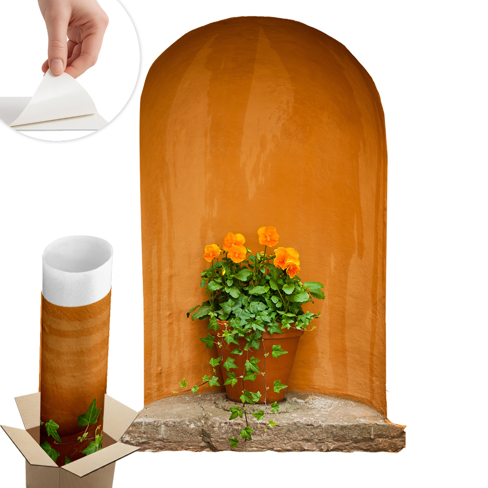 3D nálepka na zeď 39x60 Květiny v květináči