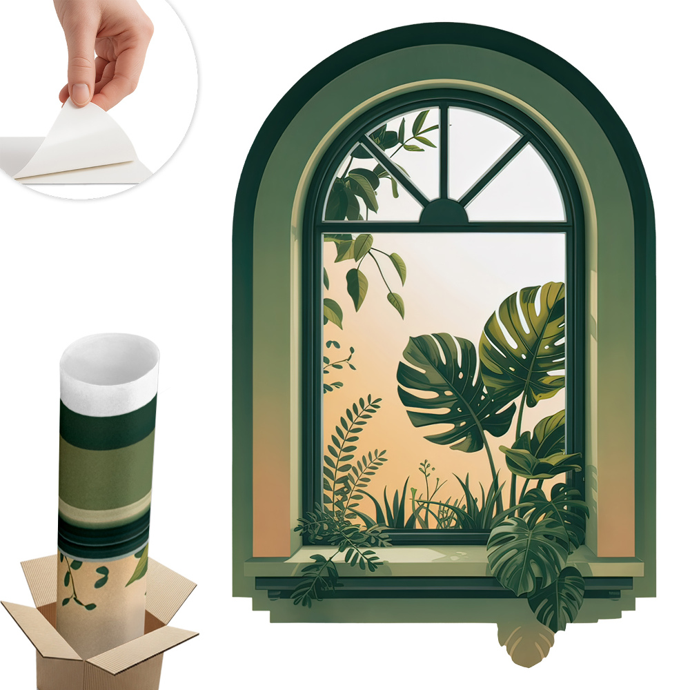 Samolepicí tapeta okno 53x80 Zelené okno