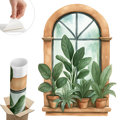 Samolepicí tapeta okno 56x80 Oknové rostliny.