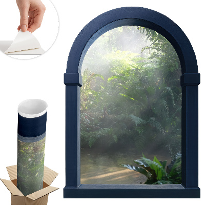 Samolepicí tapeta okno 57x80 Tajemná džungle