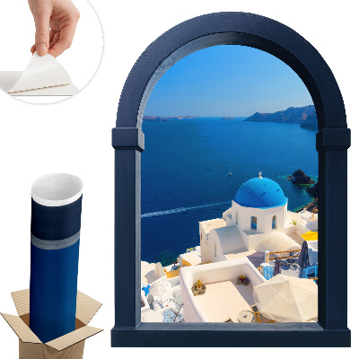 Samolepicí tapeta okno 57x80 Středomořský výhled