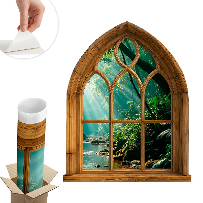 Samolepicí tapeta okno 64x80 Tropická krajina