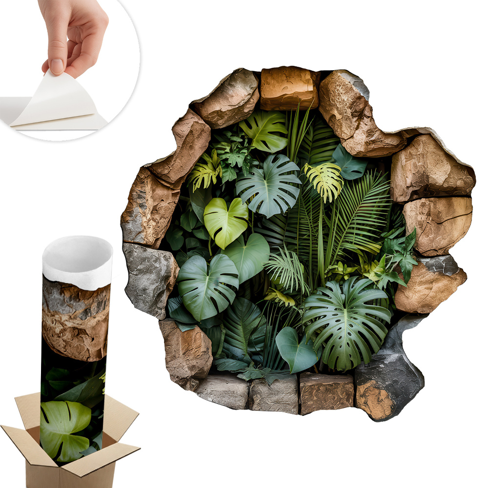 3D samolepka díra 80x80 Tropická oáza