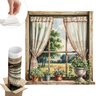 Samolepicí tapeta okno 78x80 Idylické okno