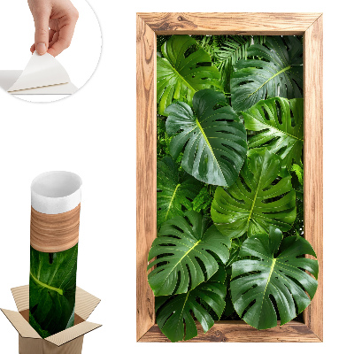 Samolepicí tapeta okno 46x80 Listy monstery