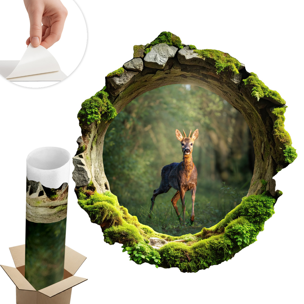 3D samolepka díra 74x80 Lesní idyla