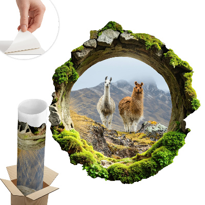 3D samolepka díra 74x80 Horská oáza
