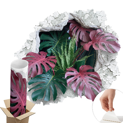 3D samolepka díra 80x73 Tropické složení