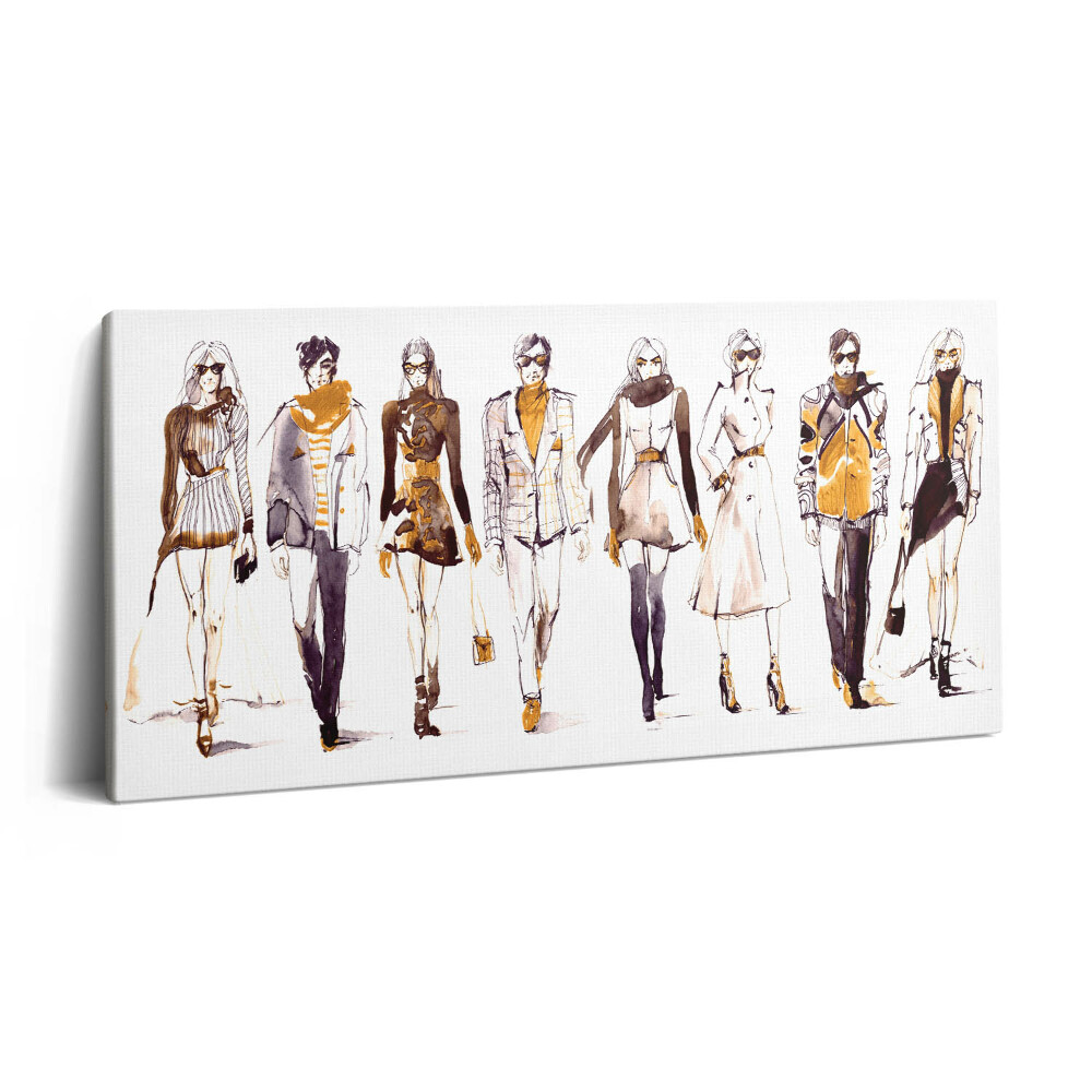 Obraz na plátně 100x50 cm Ilustrace módní přehlídky pro muže a ženy