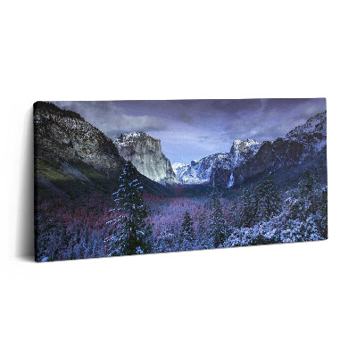 Obraz na plátně 100x50 cm Zimní krajina hor a lesů