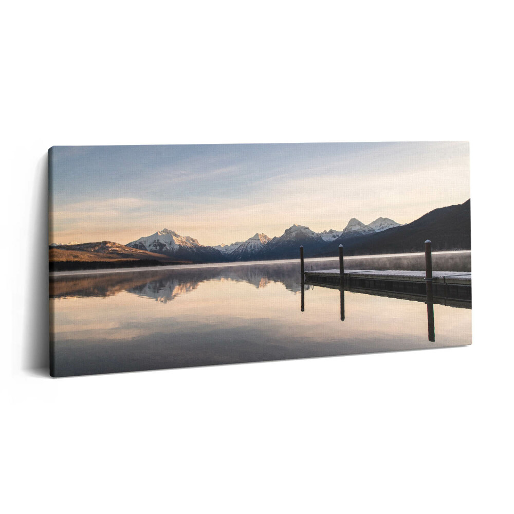 Obraz na plátně 100x50 cm Jezero a horské molo