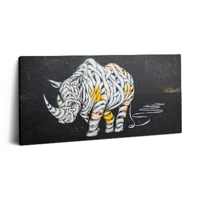 Obraz canvas 100x50 cm Abstraktní pohled na nosorožce a kapelu
