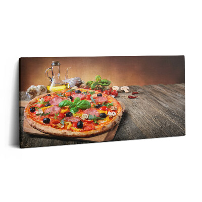 Obraz canvas 100x50 cm Italská pizza s olivovým olejem