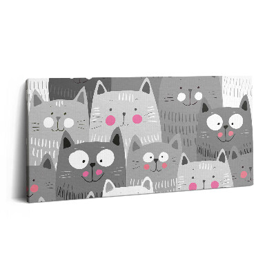 Obraz z fotografie na plátně 100x50 cm Vzor s kočkami