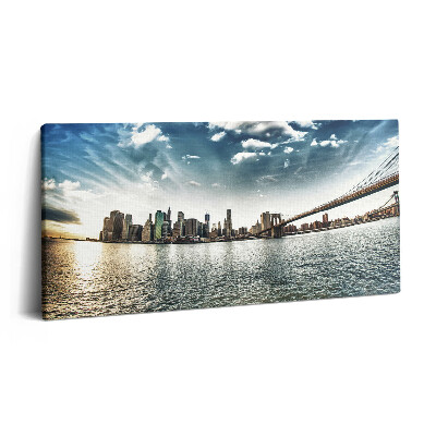 Obraz z fotografie na plátně 100x50 cm Město a Brooklynský most