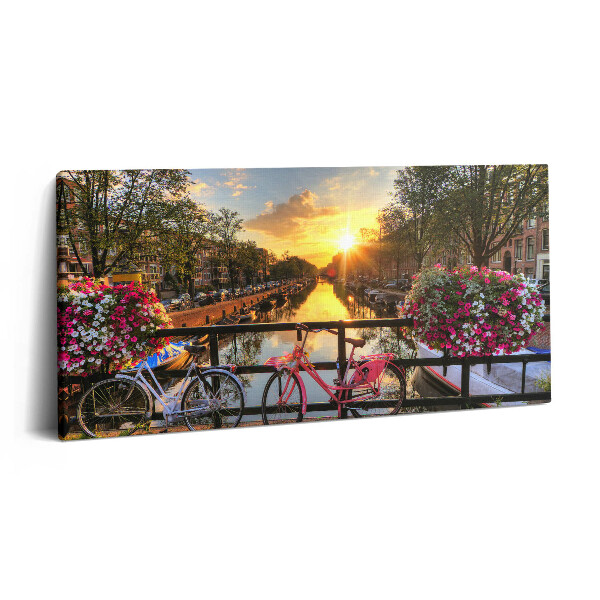 Obraz z fotografie na plátně 100x50 cm Východ slunce nad Amsterdamem