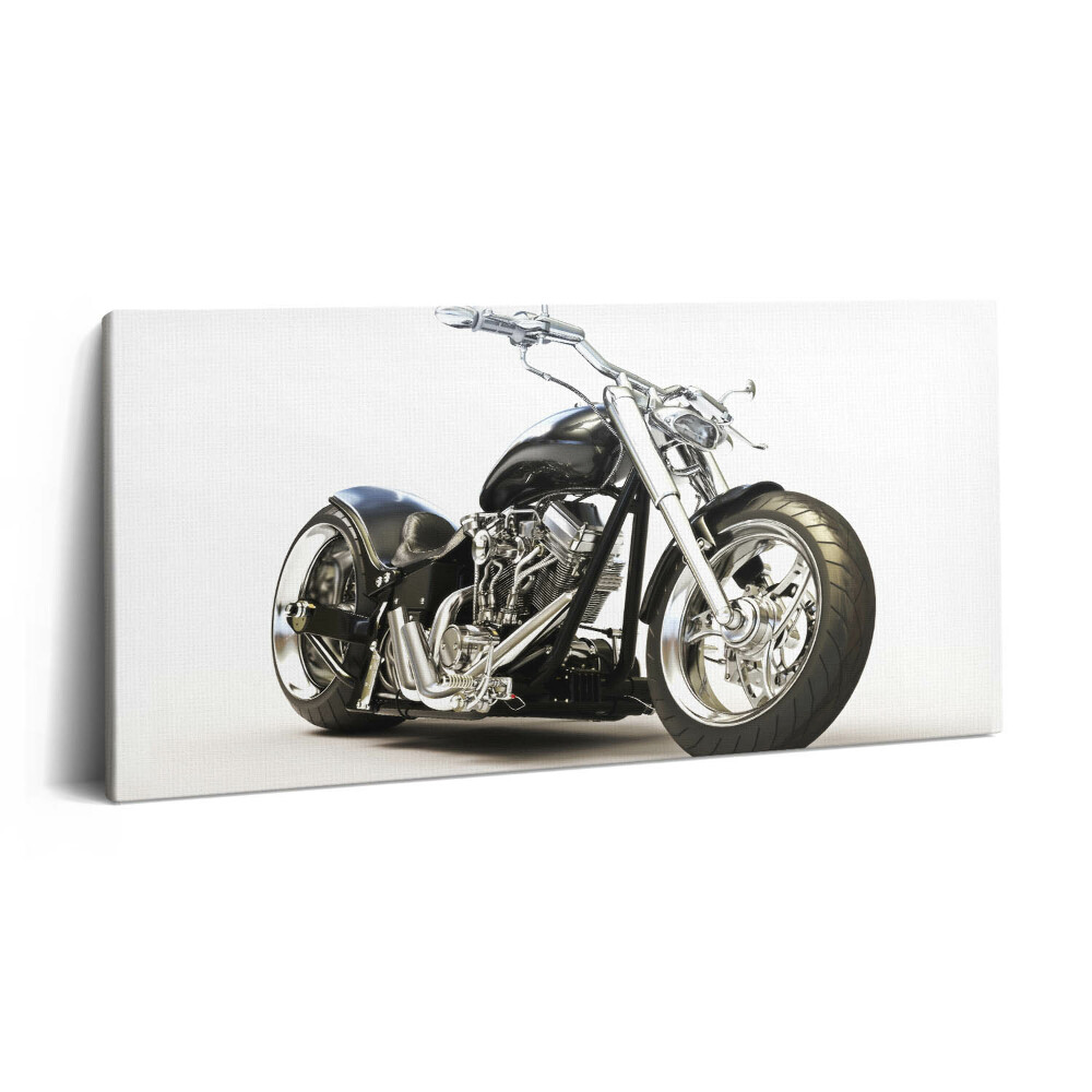 Obraz z fotografie na plátně 100x50 cm Černá motorka