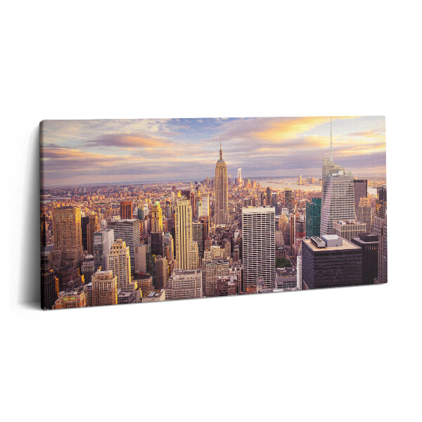 Obraz canvas 100x50 cm Západ slunce v New Yorku
