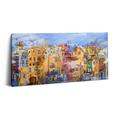 Obraz na plátně 100x50 cm Olejomalba zobrazující architekturu města