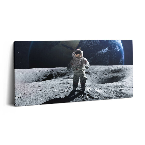 Obraz z fotografie na plátně 100x50 cm Astronaut na Měsíci