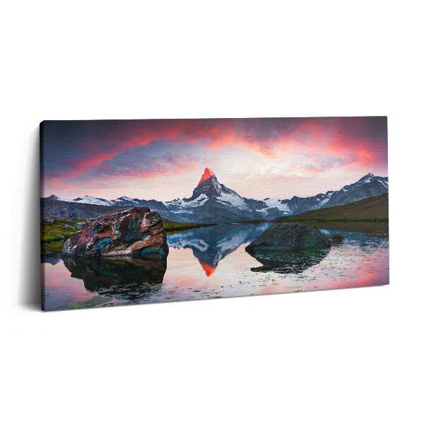 Obraz canvas 100x50 cm Stelliské jezero Matterhorn