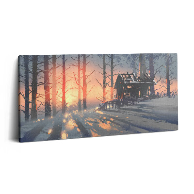 Obraz na plátně 100x50 cm Zimní krajina stromů