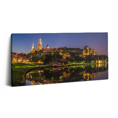 Obraz z fotografie na plátně 100x50 cm Hrad Wawel v noci