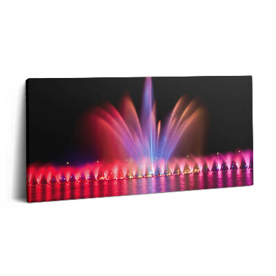 Obraz z fotografie na plátně 100x50 cm Vratislavská fontána v noci